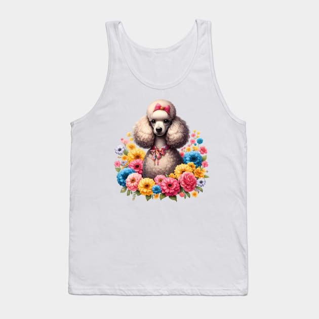 A poodle decorated with beautiful colorful flowers. Tank Top by CreativeSparkzz